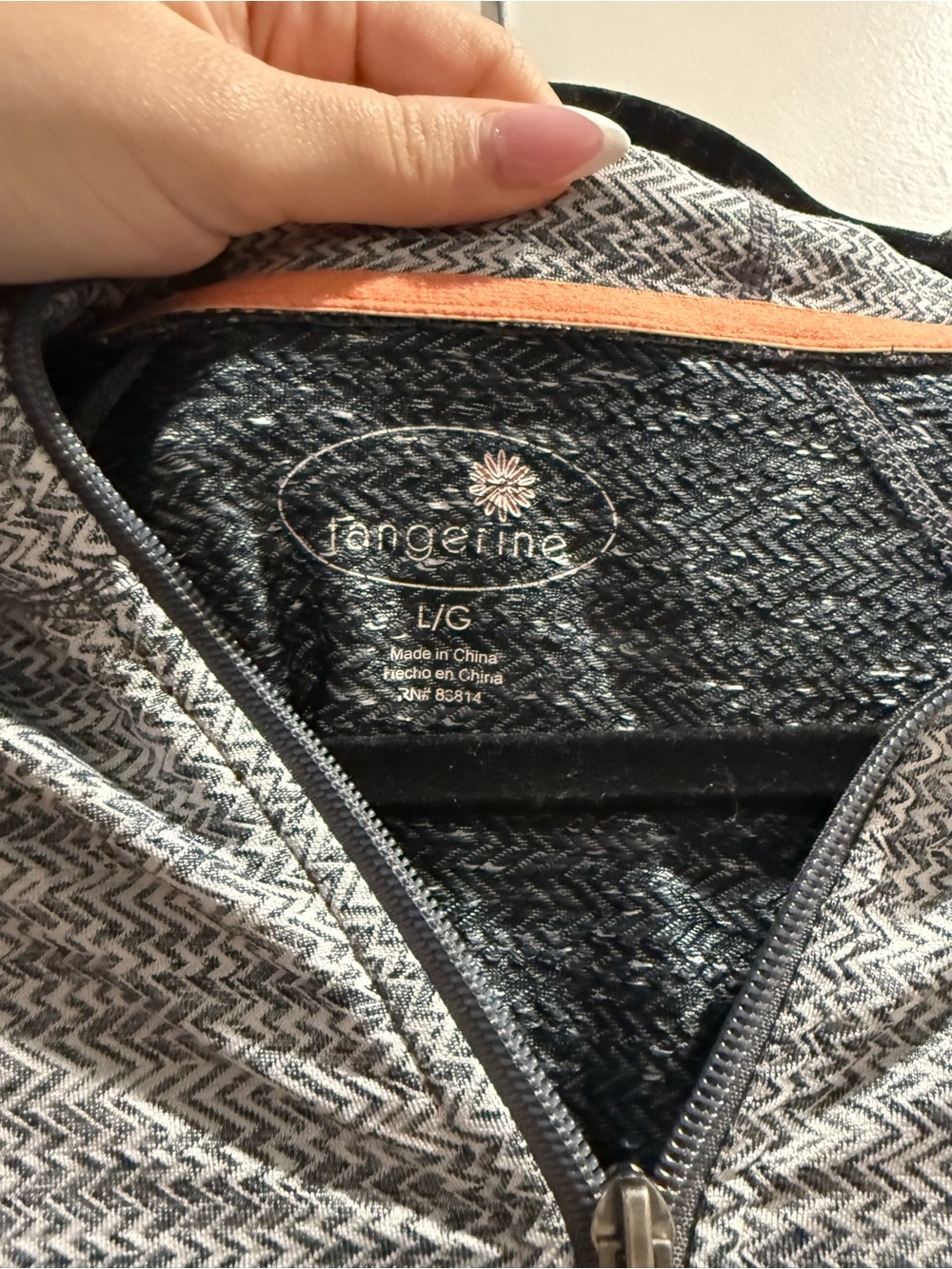 Tangerine Heather Gray Lightweight Zip Jacket with Orange Trim - Picture 4 of 4
